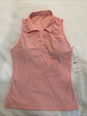 J80 Fit Light weighted fitted Pink Sleeveless Polo Tank Top